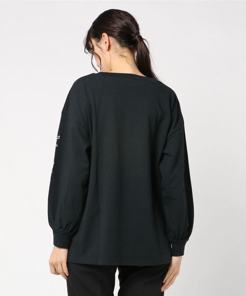 WEGO(ウィゴー)の「WEGO/和柄ロゴ刺繍ロンT(Tシャツ/カットソー・レディース・ホワイト/ブラック・FREE)」の4枚目の写真