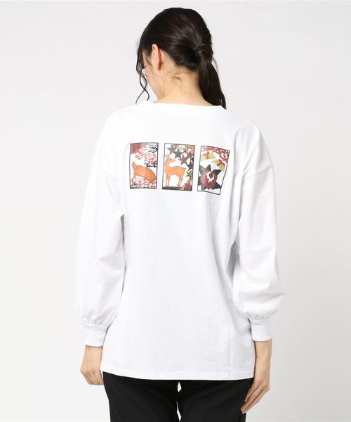 WEGO(ウィゴー)の「WEGO/和柄ロゴ刺繍ロンT(Tシャツ/カットソー・レディース・ホワイト/ブラック・FREE)」の5枚目の写真