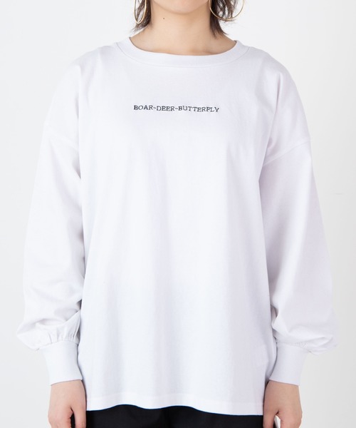 WEGO(ウィゴー)の「WEGO/和柄ロゴ刺繍ロンT(Tシャツ/カットソー・レディース・ホワイト/ブラック・FREE)」の9枚目の写真