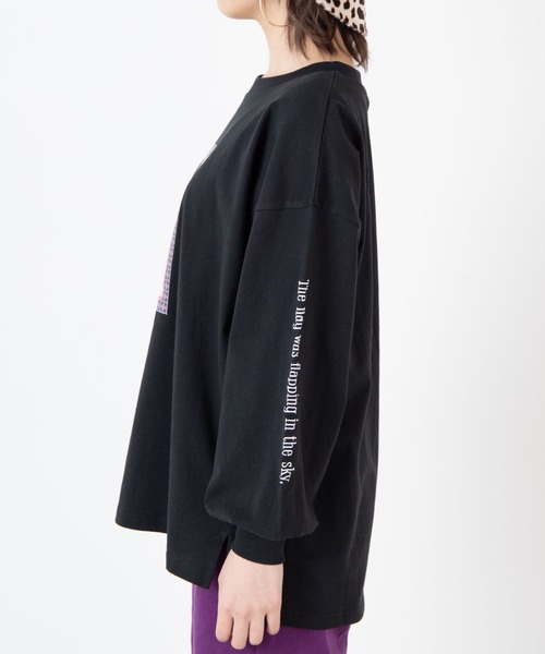 WEGO(ウィゴー)の「WEGO/和柄ロゴ刺繍ロンT(Tシャツ/カットソー・レディース・ホワイト/ブラック・FREE)」の7枚目の写真