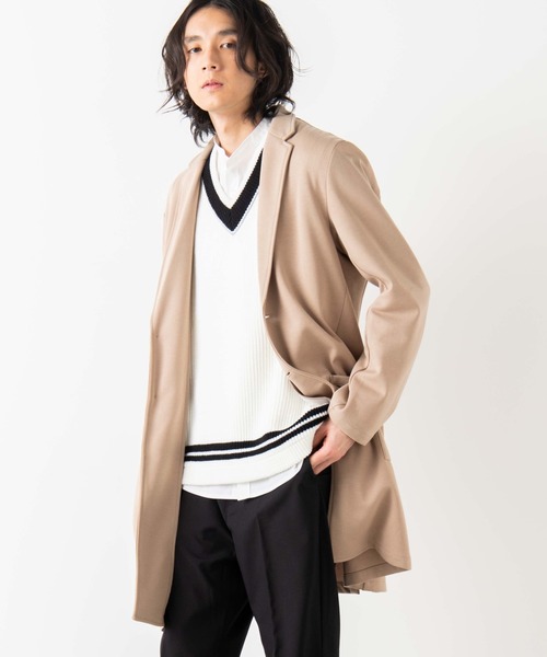 WEGO(ウィゴー)の「WEGO/ポンチチェスターコート(チェスターコート・メンズ・ブラック/ベージュ・MEDIUM/LARGE)」の1枚目の写真