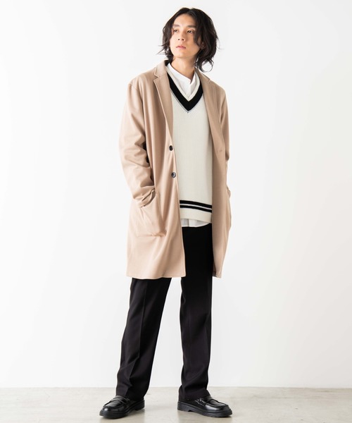 WEGO(ウィゴー)の「WEGO/ポンチチェスターコート(チェスターコート・メンズ・ブラック/ベージュ・MEDIUM/LARGE)」の15枚目の写真