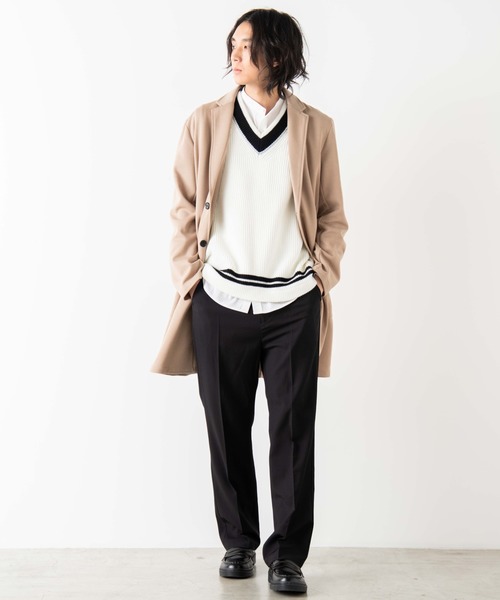 WEGO(ウィゴー)の「WEGO/ポンチチェスターコート(チェスターコート・メンズ・ブラック/ベージュ・MEDIUM/LARGE)」の7枚目の写真