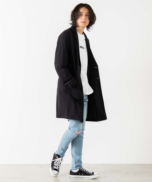 WEGO(ウィゴー)の「WEGO/ポンチチェスターコート(チェスターコート・メンズ・ブラック/ベージュ・MEDIUM/LARGE)」の5枚目の写真