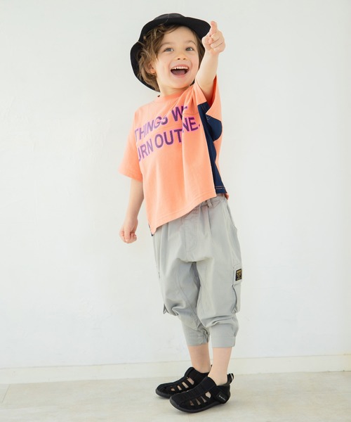 BRANSHES(ブランシェス)の「メッシュ切替え半袖Tシャツ(Tシャツ/カットソー・キッズ・オレンジ/ネイビー・90cm/150cm/120cm/100cm/140cm/110cm/130cm)」の3枚目の写真