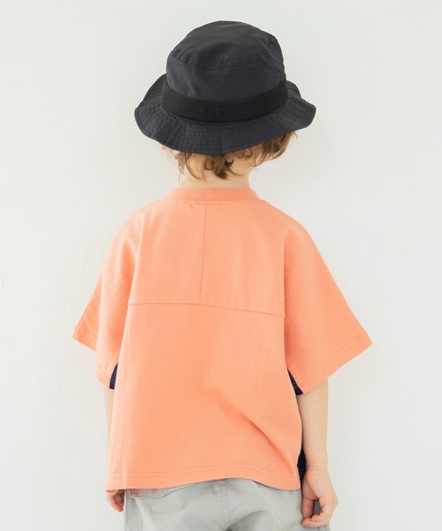 BRANSHES(ブランシェス)の「メッシュ切替え半袖Tシャツ(Tシャツ/カットソー・キッズ・オレンジ/ネイビー・90cm/150cm/120cm/100cm/140cm/110cm/130cm)」の7枚目の写真