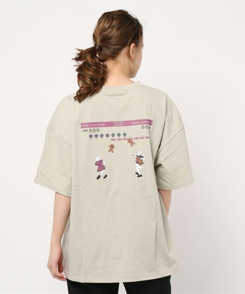 SpRay(スプレイ)の「インベーダー BIG Tシャツ(Tシャツ/カットソー・レディース・オフホワイト/アイボリー/スミクロ/ミント/ラベンダー・FREE)」の7枚目の写真