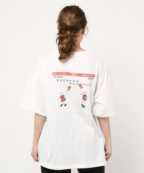 SpRay(スプレイ)の「インベーダー BIG Tシャツ(Tシャツ/カットソー・レディース・オフホワイト/アイボリー/スミクロ/ミント/ラベンダー・FREE)」の8枚目の写真