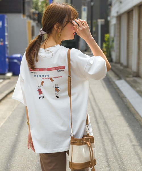 SpRay(スプレイ)の「インベーダー BIG Tシャツ(Tシャツ/カットソー・レディース・オフホワイト/アイボリー/スミクロ/ミント/ラベンダー・FREE)」の2枚目の写真