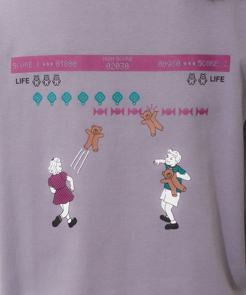 SpRay(スプレイ)の「インベーダー BIG Tシャツ(Tシャツ/カットソー・レディース・オフホワイト/アイボリー/スミクロ/ミント/ラベンダー・FREE)」の21枚目の写真