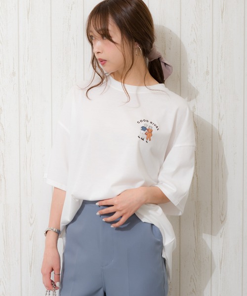 SpRay(スプレイ)の「インベーダー BIG Tシャツ(Tシャツ/カットソー・レディース・オフホワイト/アイボリー/スミクロ/ミント/ラベンダー・FREE)」の19枚目の写真