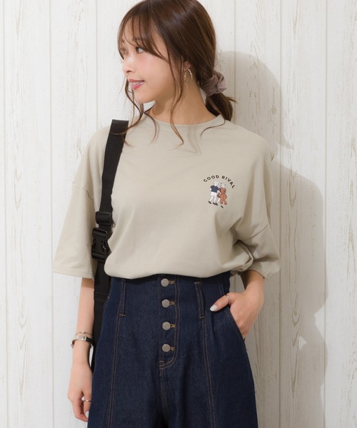 SpRay(スプレイ)の「インベーダー BIG Tシャツ(Tシャツ/カットソー・レディース・オフホワイト/アイボリー/スミクロ/ミント/ラベンダー・FREE)」の18枚目の写真