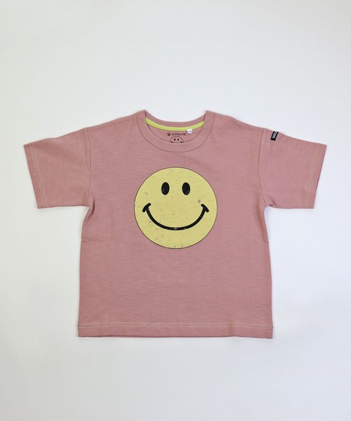 SMILEY FACE(スマイリーフェイス)の「SMILEY FACE/スマイリーフェイス ビックシルエットTシャツ(Tシャツ/カットソー・キッズ・チャコールグレー/ダークグリーン/オフホワイト/スモークピンク/テラコッタ・90cm/110cm/100cm/120cm/130cm/140cm)」の5枚目の写真