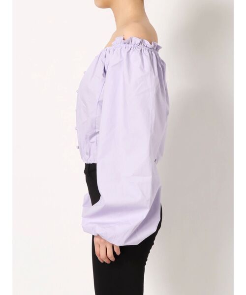 EMODA（エモダ）の「オフショルダータイトトップス（シャツ/ブラウス・レディース・ホワイト/ブラック/パープル/オレンジ・FREE）」の12枚目の写真