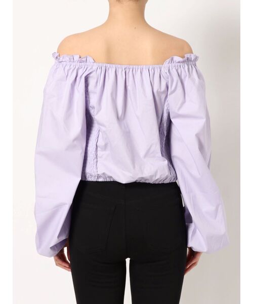 EMODA（エモダ）の「オフショルダータイトトップス（シャツ/ブラウス・レディース・ホワイト/ブラック/パープル/オレンジ・FREE）」の13枚目の写真