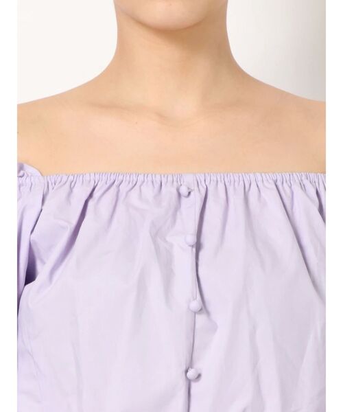 EMODA（エモダ）の「オフショルダータイトトップス（シャツ/ブラウス・レディース・ホワイト/ブラック/パープル/オレンジ・FREE）」の14枚目の写真