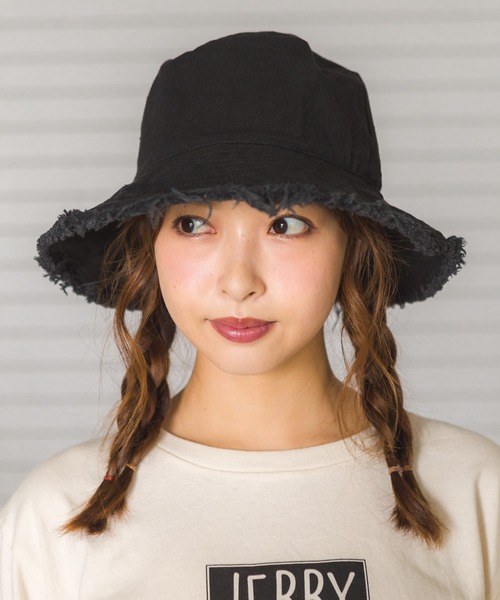 SpRay（スプレイ）の「リバーシブルフリンジバケットＨＡＴ（ハット・レディース・ブラック/ベージュ/ブラウン/オレンジ/レンガ/マスタード・FREE）」の12枚目の写真
