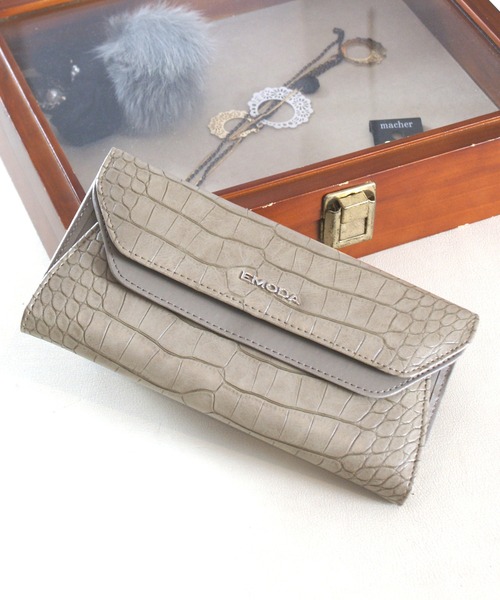 Emoda エモダ クロコダイル型押しギャルソン型財布 カード枚収納 財布 Emoda エモダ のファッション通販 Zozotown