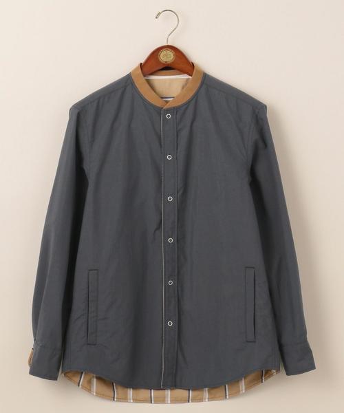 J.PRESS（ジェイプレス）の「【リバーシブル】リブカラー ストライプシャツブルゾン（シャツ/ブラウス・メンズ・ホワイト系1/ベージュ系1/ネイビー系1・MEDIUM/LARGE/X-LARGE）」の10枚目の写真