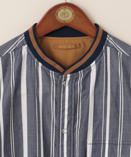 J.PRESS（ジェイプレス）の「【リバーシブル】リブカラー ストライプシャツブルゾン（シャツ/ブラウス・メンズ・ホワイト系1/ベージュ系1/ネイビー系1・MEDIUM/LARGE/X-LARGE）」の20枚目の写真