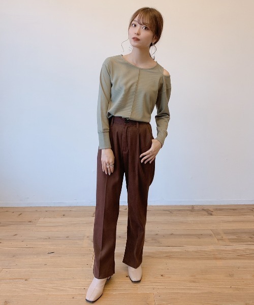 VANNIE U（ヴァニーユー）の「カラーフレアパンツ【Sサイズ展開あり】（その他パンツ・レディース・ベージュ/チョコ/グリーン・FREE/SMALL）」の16枚目の写真