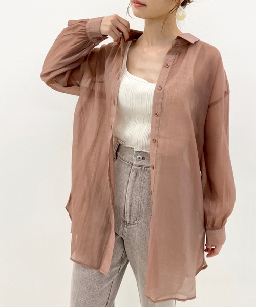 archives（アルシーヴ）の「backレイヤードスリットシャツ（シャツ/ブラウス・レディース・ブラウン/グリーン/アイボリー/ラベンダー/モカ・MEDIUM）」の4枚目の写真