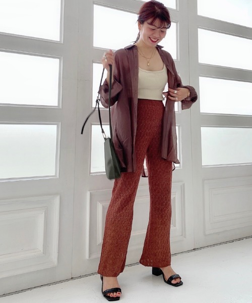 archives（アルシーヴ）の「backレイヤードスリットシャツ（シャツ/ブラウス・レディース・ブラウン/グリーン/アイボリー/ラベンダー/モカ・MEDIUM）」の15枚目の写真