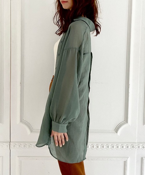 archives（アルシーヴ）の「backレイヤードスリットシャツ（シャツ/ブラウス・レディース・ブラウン/グリーン/アイボリー/ラベンダー/モカ・MEDIUM）」の8枚目の写真