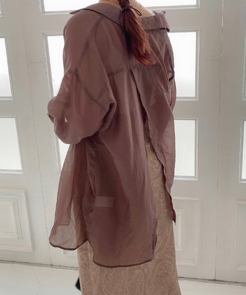 archives（アルシーヴ）の「backレイヤードスリットシャツ（シャツ/ブラウス・レディース・ブラウン/グリーン/アイボリー/ラベンダー/モカ・MEDIUM）」の13枚目の写真