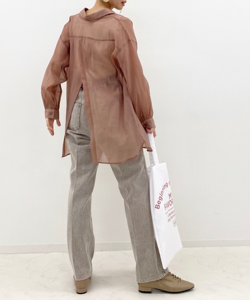 archives（アルシーヴ）の「backレイヤードスリットシャツ（シャツ/ブラウス・レディース・ブラウン/グリーン/アイボリー/ラベンダー/モカ・MEDIUM）」の22枚目の写真