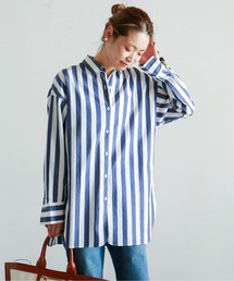 NOMBRE IMPAIR | thickストライプ ロングシャツ(シャツ/ブラウス)