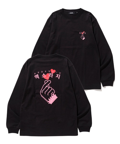 XLARGE(エクストララージ)の「L/S TEE FINGER HEART(Tシャツ/カットソー)」|ブラック