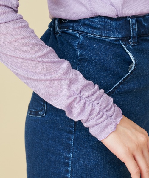 MIIA（ミーア）の「シアーインナートップス（Tシャツ/カットソー・レディース・オフホワイト/パープル/ブルー/ブラック・FREE）」の11枚目の写真