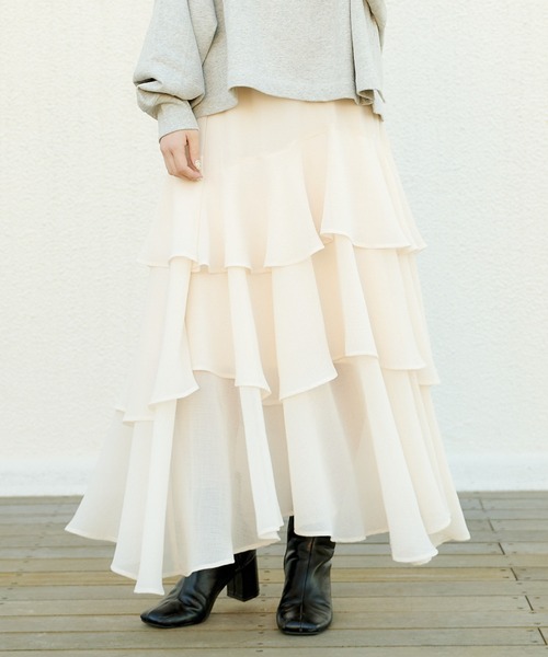 イレヘムティアードスカート スカート Who Who Who S Chico フーズフーチコ のファッション Who S Who イレヘムティアードスカート スカート Who Who Who S Chico フーズフーチコ のファッション Who S Who