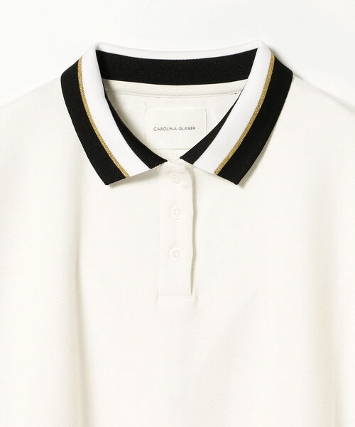 CAROLINA GLASER（カロリナ グレイサー）の「CAROLINA GLASER / ライン入り ポロシャツ（ポロシャツ・レディース・オフホワイト/ブラック・ONE SIZE）」の16枚目の写真
