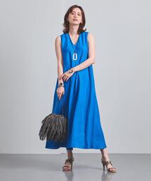 【美品】UNITED ARROWS アローズ　リネン　Vネック ワンピース 36 美品】UNITED ARROWS アローズ リネン Vネック ワンピース 36