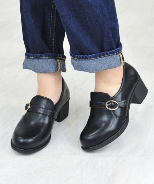 靴 design heel loafer CEDAR CREST セダークレスト 洗えるローファー レディース ブラック