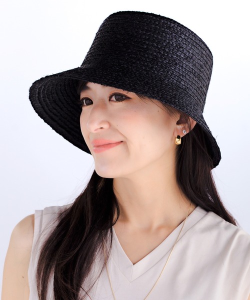 14+（イチヨンプラス）の「ラフィアブレードバケットハット（ハット・レディース・グレー/ナチュラル/キャメル/ピンク/ブラック/ベージュ・FREE）」の2枚目の写真