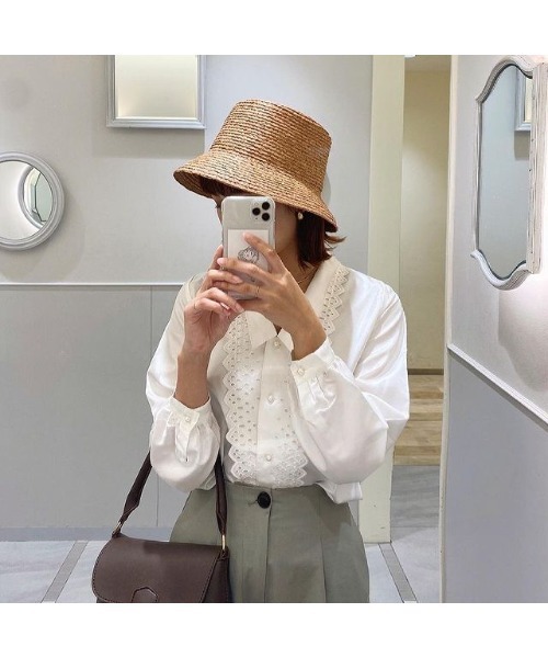 14+（イチヨンプラス）の「ラフィアブレードバケットハット（ハット・レディース・グレー/ナチュラル/キャメル/ピンク/ブラック/ベージュ・FREE）」の15枚目の写真