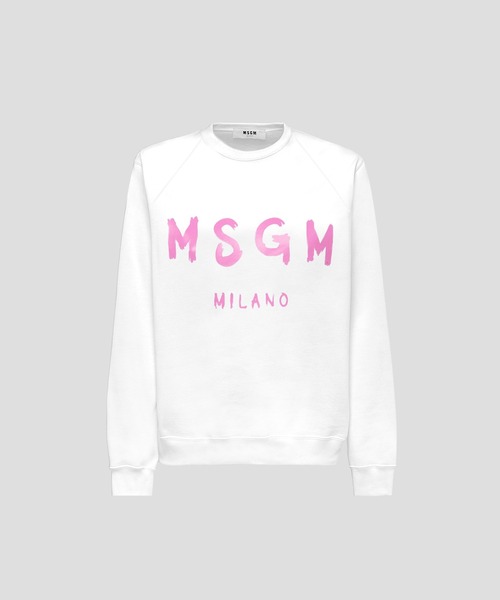 MSGM（エムエスジーエム）の「MSGM ブラッシュロゴスウェット/トレーナー（スウェット・レディース・ベージュ/ブラック×ホワイト/ブラック×グリーン/ホワイト×ピンク/ブラック×ピンク/ホワイト×ライム・S/M/XS/L）」の3枚目の写真