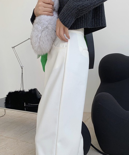 chuclla（チュクラ）の「【chuclla】【2021/SS】Tuck high-waist pants chw1482（スラックス・レディース・ホワイト/ブラック・S/M/L）」の19枚目の写真