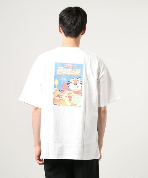 WEST CLIMB（ウエスト クライム）の「Kelloggs/ケロッグ　ケロッグボックスオーバーTEE（Tシャツ/カットソー・メンズ・チャコールグレー/オフホワイト/イエロー・MEDIUM/LARGE）」の4枚目の写真