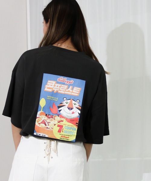 WEST CLIMB（ウエスト クライム）の「Kelloggs/ケロッグ　ケロッグボックスオーバーTEE（Tシャツ/カットソー・メンズ・チャコールグレー/オフホワイト/イエロー・MEDIUM/LARGE）」の3枚目の写真