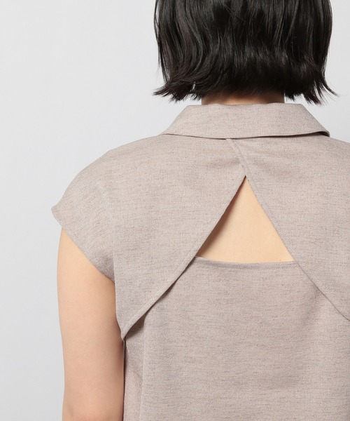 PAGEBOY（ページボーイ）の「リネンライクカイキンフレンチスリーブシャツ（シャツ/ブラウス・レディース・ベージュ系その他/オリーブ/ブラック・FREE）」の13枚目の写真