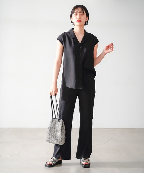 PAGEBOY（ページボーイ）の「リネンライクカイキンフレンチスリーブシャツ（シャツ/ブラウス・レディース・ベージュ系その他/オリーブ/ブラック・FREE）」の19枚目の写真