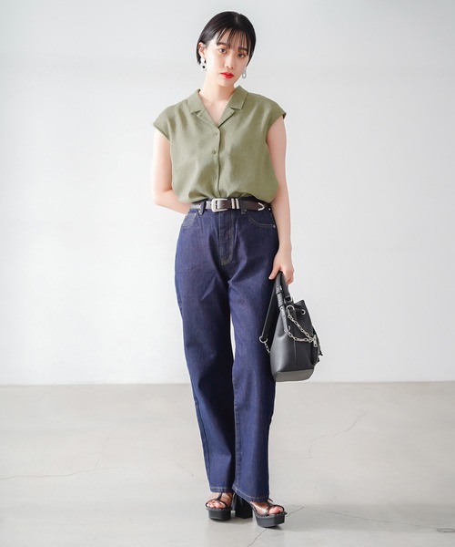 PAGEBOY（ページボーイ）の「リネンライクカイキンフレンチスリーブシャツ（シャツ/ブラウス・レディース・ベージュ系その他/オリーブ/ブラック・FREE）」の22枚目の写真