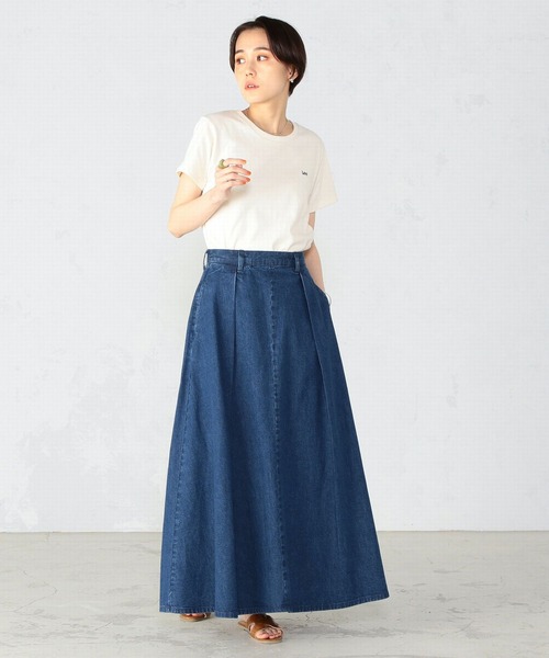 Lee（リー）の「【WEB限定】マキシ丈・ロングデニムスカート（スカート・レディース・インディゴブルー/ブラック系その他・SMALL/MEDIUM/X-SMALL）」の10枚目の写真