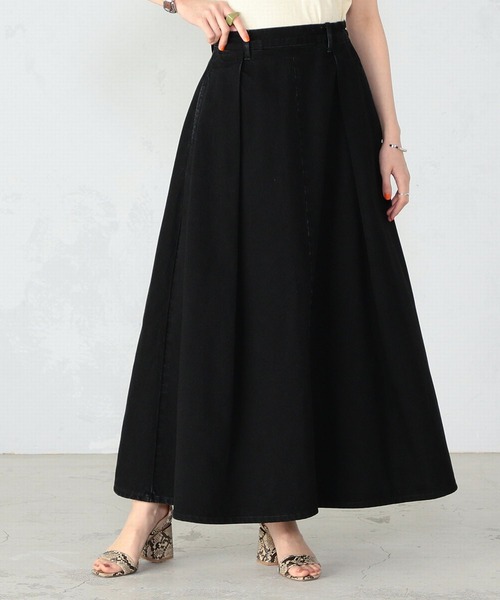 Lee（リー）の「【WEB限定】マキシ丈・ロングデニムスカート（スカート・レディース・インディゴブルー/ブラック系その他・SMALL/MEDIUM/X-SMALL）」の9枚目の写真