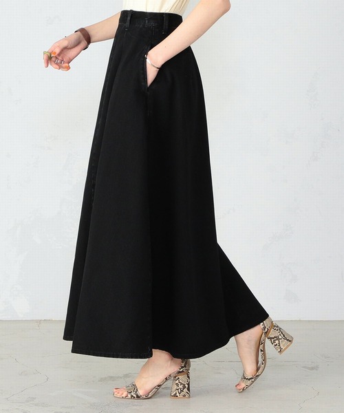 Lee（リー）の「【WEB限定】マキシ丈・ロングデニムスカート（スカート・レディース・インディゴブルー/ブラック系その他・SMALL/MEDIUM/X-SMALL）」の5枚目の写真