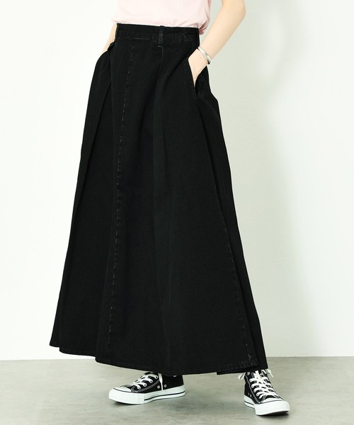 Lee（リー）の「【WEB限定】マキシ丈・ロングデニムスカート（スカート・レディース・インディゴブルー/ブラック系その他・SMALL/MEDIUM/X-SMALL）」の20枚目の写真